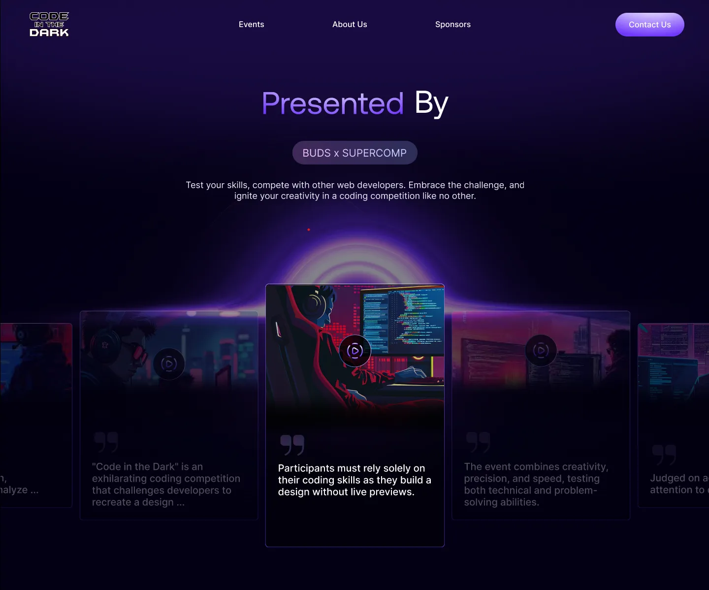 Code in the Dark — screen 1 of 5