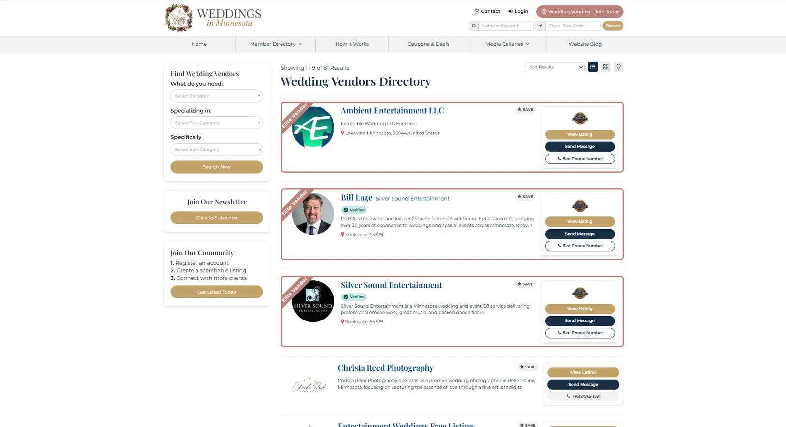 Wedding Directory — screen 3 of 6